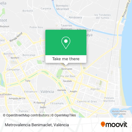 Metrovalencia Benimaclet map