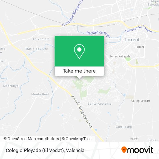 mapa Colegio Pleyade (El Vedat)