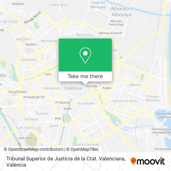 Tribunal Superior de Justícia de la Ctat. Valenciana map