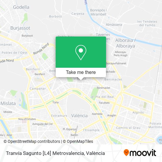 Tranvía Sagunto [L4] Metrovalencia map