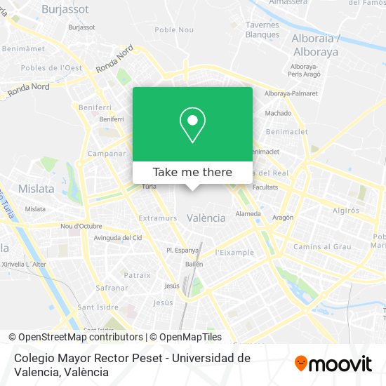 Colegio Mayor Rector Peset - Universidad de Valencia map