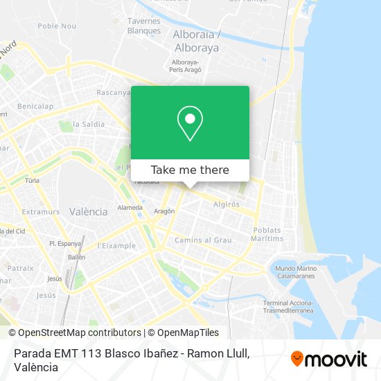 Parada EMT 113 Blasco Ibañez - Ramon Llull map
