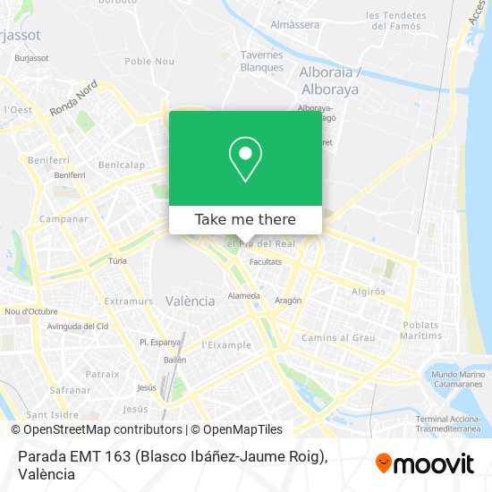 Parada EMT 163 (Blasco Ibáñez-Jaume Roig) map