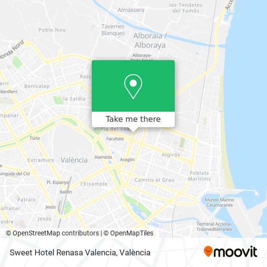 Sweet Hotel Renasa Valencia map