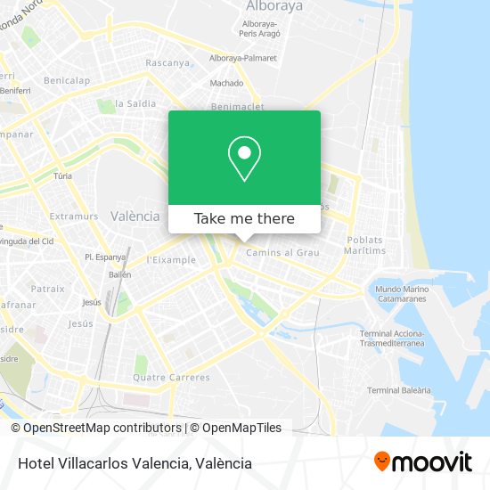 Hotel Villacarlos Valencia map