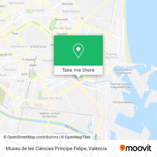 mapa Museu de les Ciències Príncipe Felipe