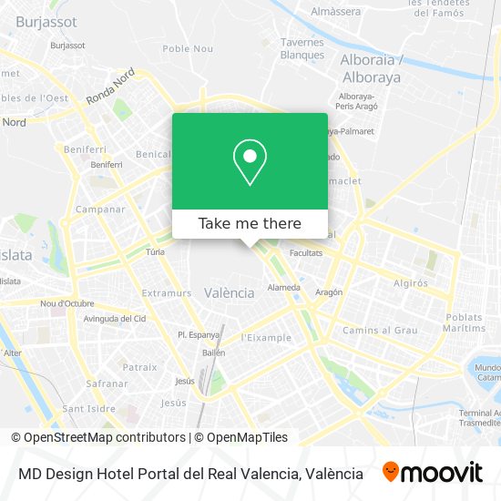 MD Design Hotel Portal del Real Valencia map