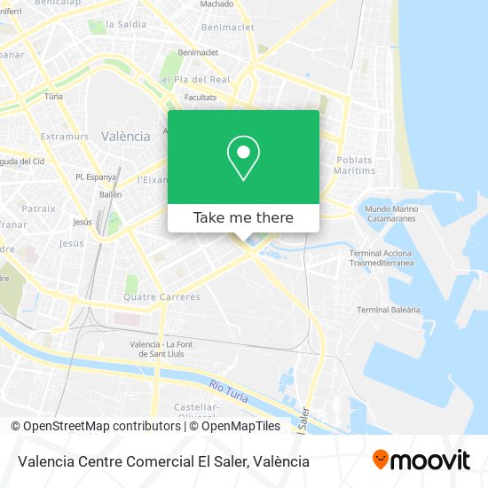 Valencia Centre Comercial El Saler map