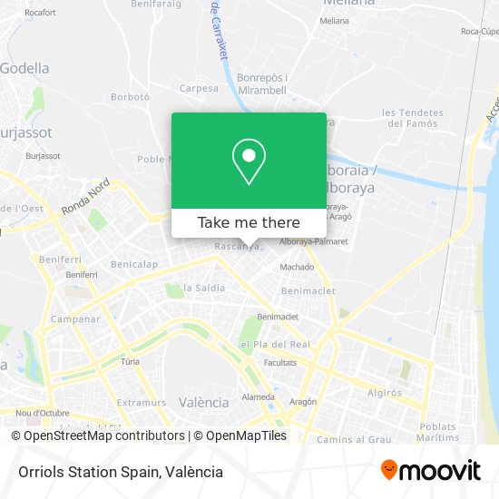 Orriols Station Spain map