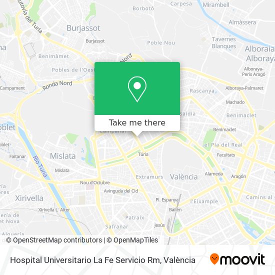 mapa Hospital Universitario La Fe Servicio Rm