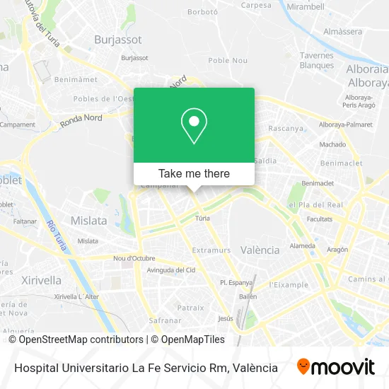 Hospital Universitario La Fe Servicio Rm map