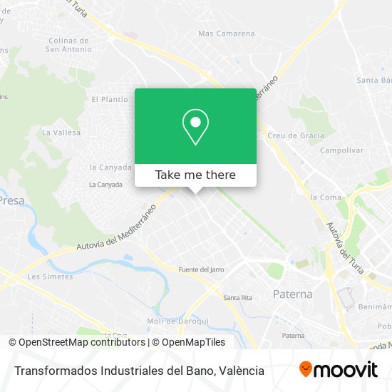 Transformados Industriales del Bano map