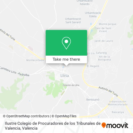 Ilustre Colegio de Procuradores de los Tribunales de Valencia map