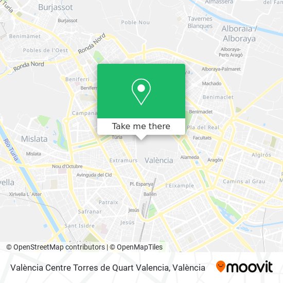 València Centre Torres de Quart Valencia map