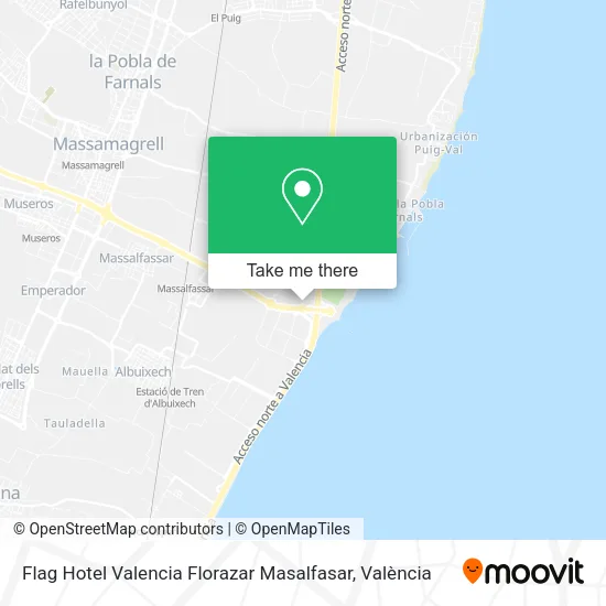 Flag Hotel Valencia Florazar Masalfasar map