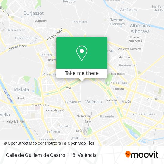mapa Calle de Guillem de Castro 118