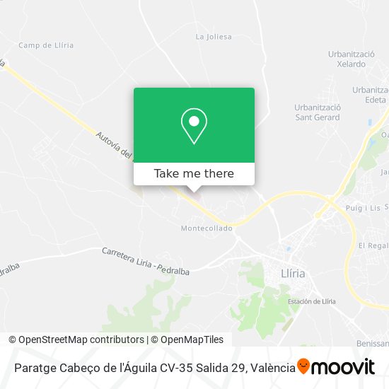 Paratge Cabeço de l'Águila CV-35 Salida 29 map