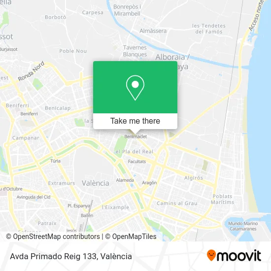 Avda Primado Reig 133 map
