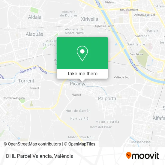 DHL Parcel Valencia map