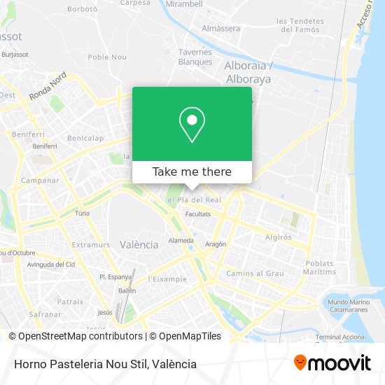 Horno Pasteleria Nou Stil map