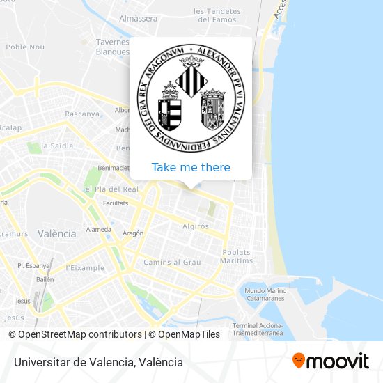 Universitar de Valencia map