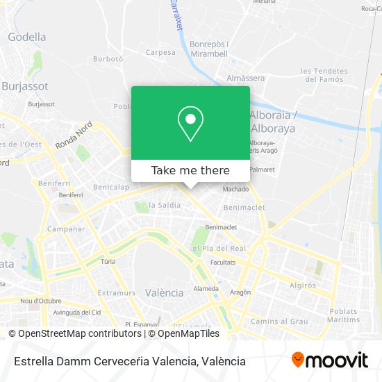 Estrella Damm Cerveceŕia Valencia map