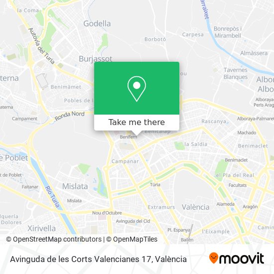 mapa Avinguda de les Corts Valencianes 17