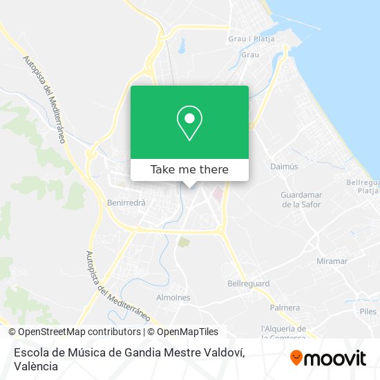 mapa Escola de Música de Gandia Mestre Valdoví