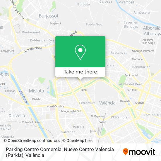 mapa Parking Centro Comercial Nuevo Centro Valencia (Parkia)