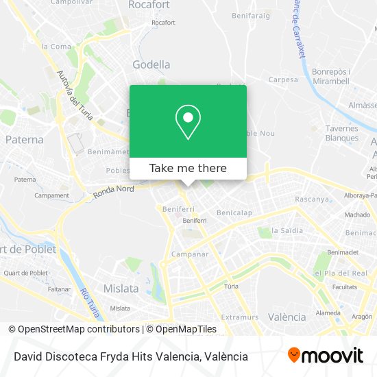 David Discoteca Fryda Hits Valencia map
