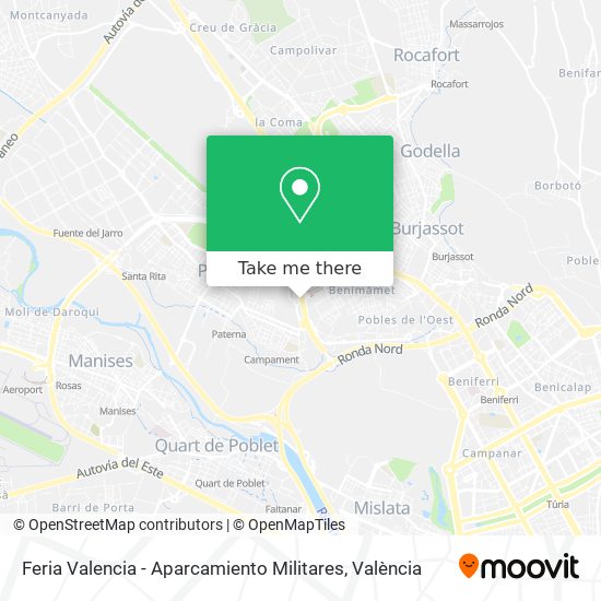 Feria Valencia - Aparcamiento Militares map