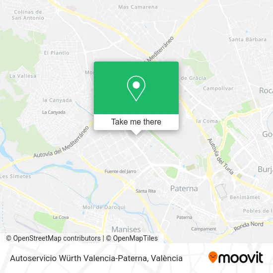 Autoservicio Würth Valencia-Paterna map