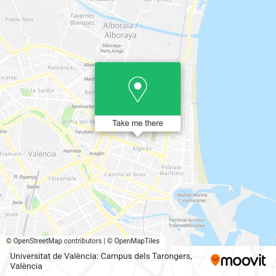 Universitat de València: Campus dels Tarongers map