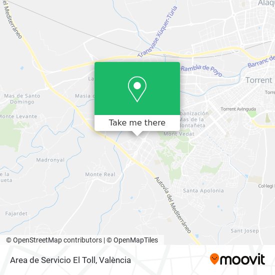 Area de Servicio El Toll map