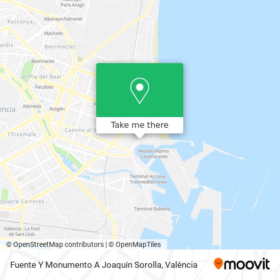 mapa Fuente Y Monumento A Joaquín Sorolla