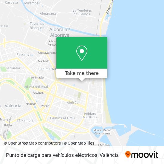 Punto de carga para vehículos eléctricos map