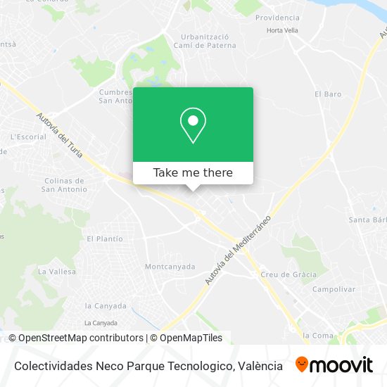 Colectividades Neco Parque Tecnologico map