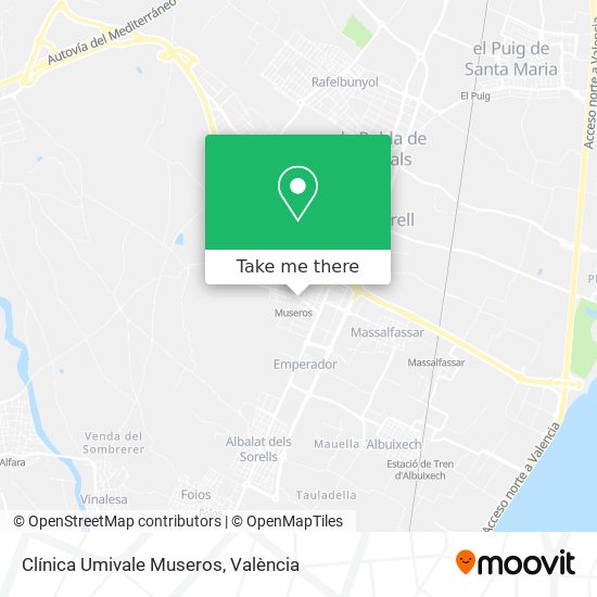 Clínica Umivale Museros map
