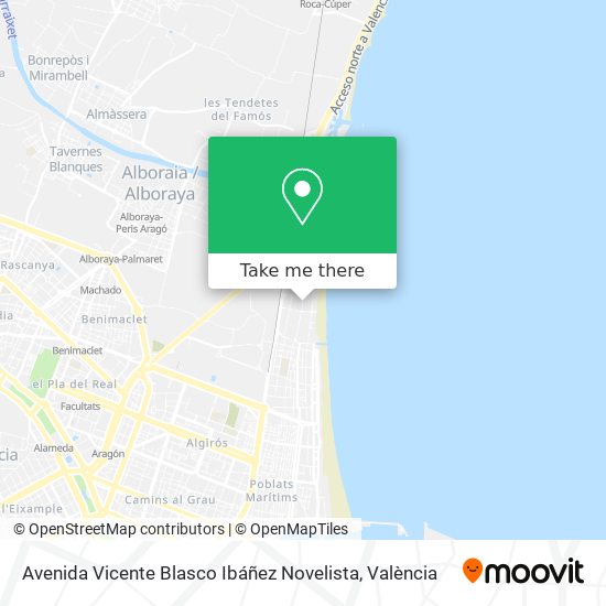 mapa Avenida Vicente Blasco Ibáñez Novelista