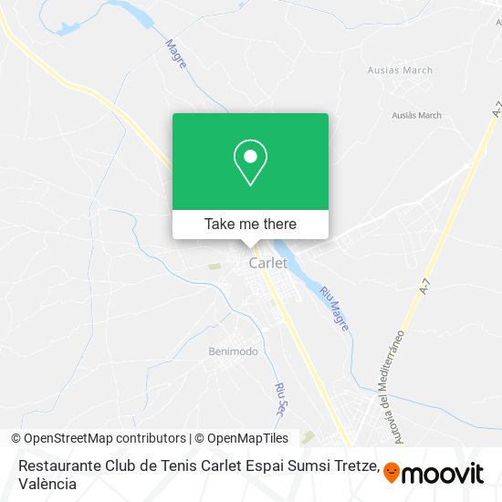 Restaurante Club de Tenis Carlet Espai Sumsi Tretze map
