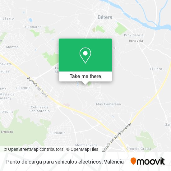 mapa Punto de carga para vehículos eléctricos