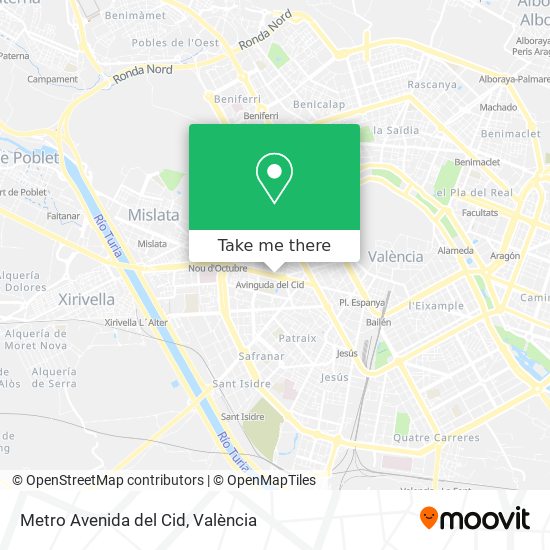 Metro Avenida del Cid map