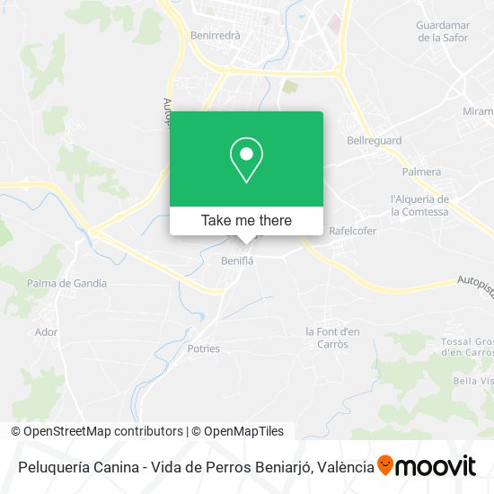 Peluquería Canina - Vida de Perros Beniarjó map