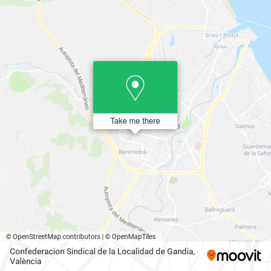 mapa Confederacion Sindical de la Localidad de Gandia