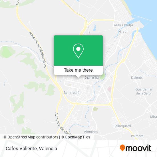 Cafés Valiente map