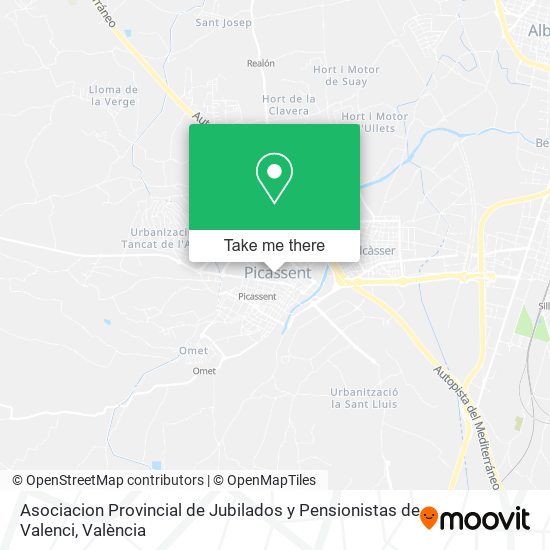 Asociacion Provincial de Jubilados y Pensionistas de Valenci map