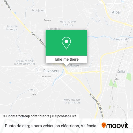 Punto de carga para vehículos eléctricos map