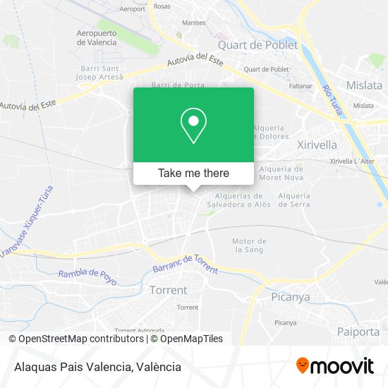 Alaquas Pais Valencia map