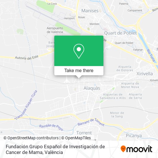mapa Fundación Grupo Español de Investigación de Cancer de Mama