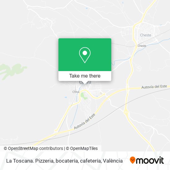 mapa La Toscana. Pizzeria, bocatería, cafetería